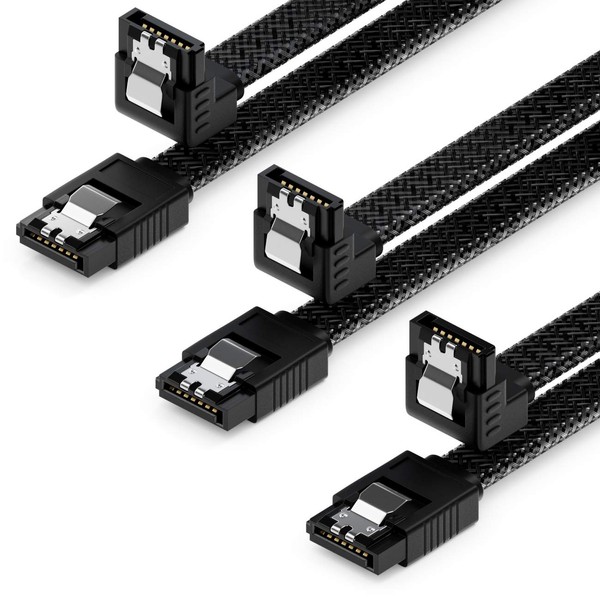 deleyCON 3 x 30 cm SATA 3 Cable Nylon Set