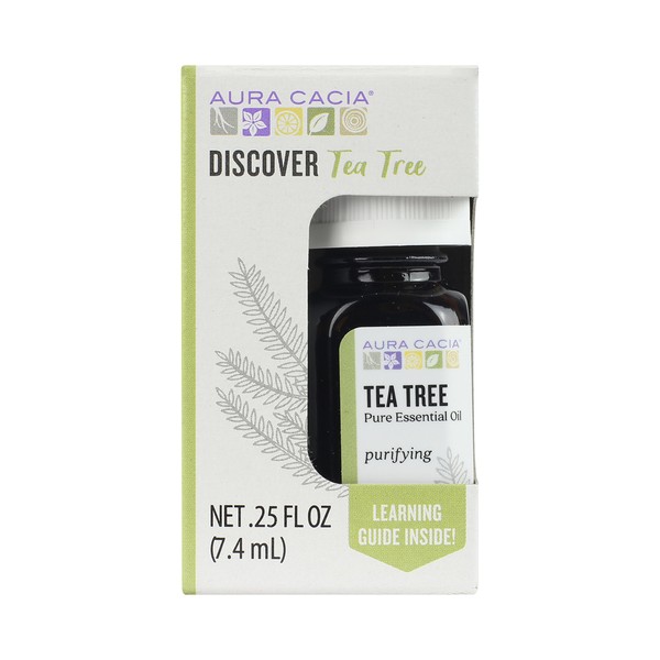 Aura Cacia Discover Essential Oil- Tea Tree | Clearing Benefit with Fresh, Leafy Aroma | 0.25 fl oz.