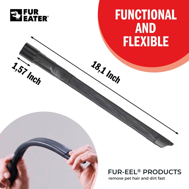 FUR-EEL 16.5-inch Flexible Crevice Cleaning Tool | Long Vacuum Attachment