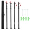 Dreamtrue Tarp Poles Telescoping, Upgraded 4-Section Adjustable Tent Poles, Heavy