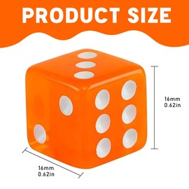 SULIUDAJI Set of 20 colourful dice 6-sided, 16 mm