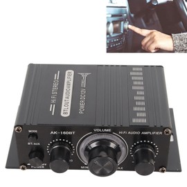 Bluetooth 5.0 Power Amplifier Clear Sound Quality, Aluminium Alloy 20Hz to 20KHz 12V Universal, Mini Stereo Amplifier for Home Speakers, Car Radio PowerAmplifier