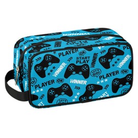 LLCXCSI Kids Travel Toiletry Bag Waterproof Hanging Dopp Kit Case for Little Young Boys, Video Game Teens Wash Bag for Toiletries Accessories Bathroom Stuff