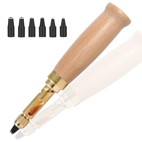 Yuentoen Japanese Screw Hole Punch,Automatic Hole Punch Drill Tool,6 Tip