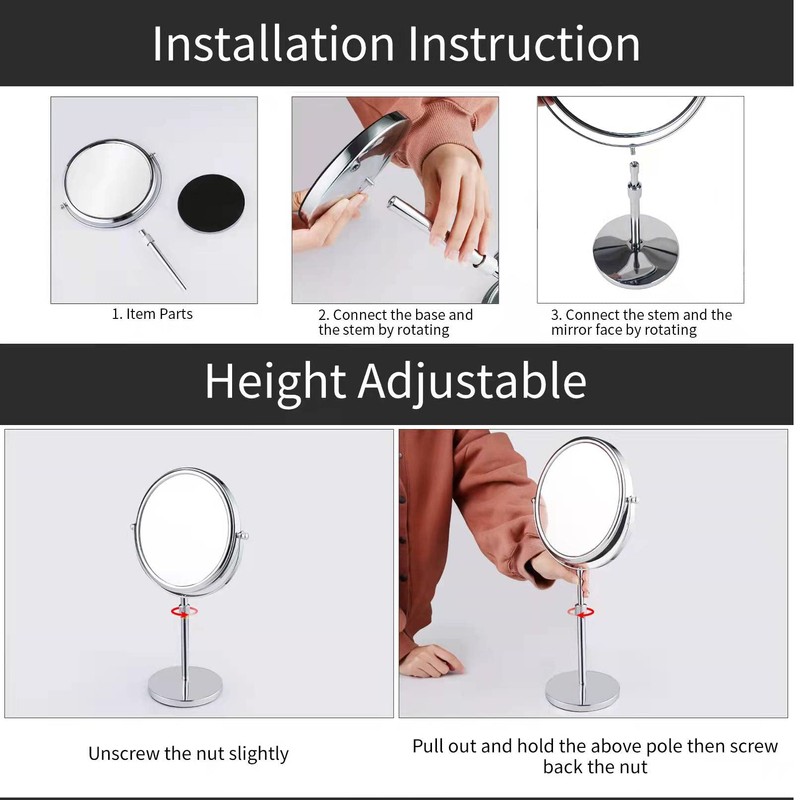 Nicesail 19 Inch Tall Makeup Mirror with 10X Magnification, Make