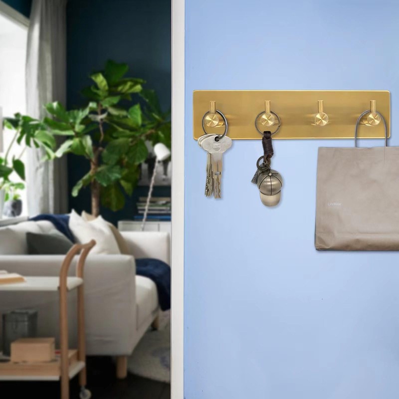 soclim Self Adhesive Key Hook Rack with 4 Hooks for