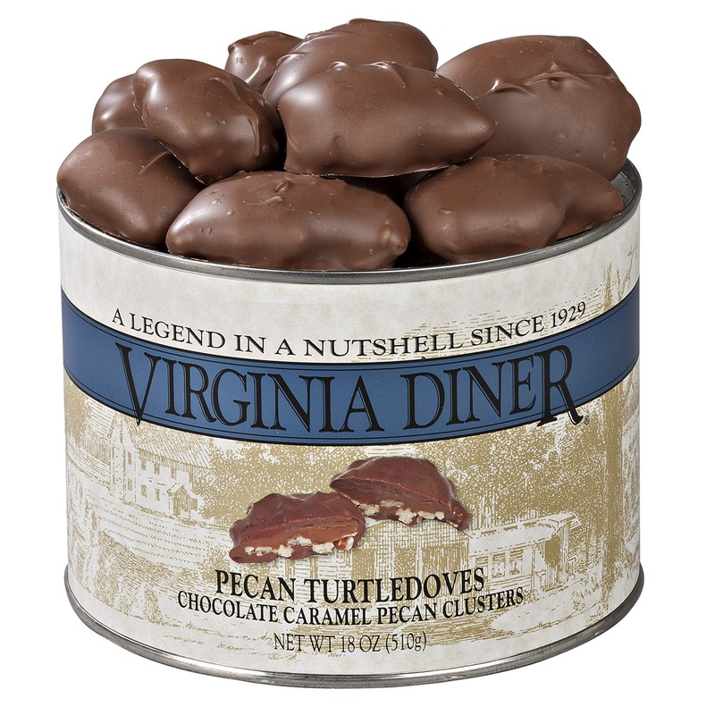 Virginia Diner Chocolate Pecan Turtledoves Candy Clusters with Caramel -