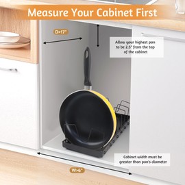 XIAPIA Pull Out Cabinet Organizer, Pots and Pans Organizer under Cabinet with 8 Adjustable Dividers, Pull Out Shelves for Kitchen Cabinets, Pot Lid Organizers inside Cabinet 9" W x 16.5" D x 5" H