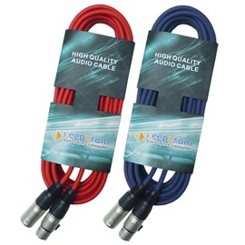 keepdrum DMX Cable 6 m 3-Pin XLR Light Cable 1x Red 1x Blue