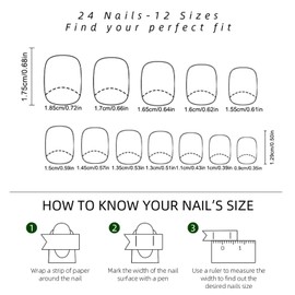 Christmas Press on Nails French Tip Fake Nails Green Glitter False Nails with Xmas Trees Designs Full Cover Artificial Nails Nude Gel Acrylic Nails Short Square Stick on Nails for Women Decor 24 Pcs