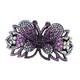 PACKOVE Fashion Women Rhinestone Butterfly Hair Claw Clip Elegant Hairpin for Parties Lightweight Portable Durable Accessory for All Hair Types