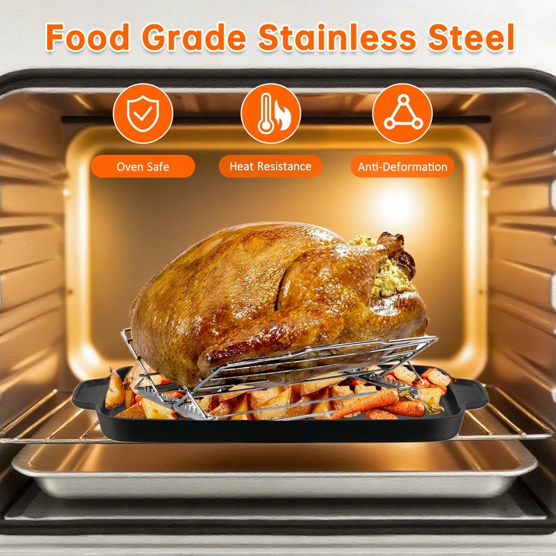 Kofebe Chicken Roasting Rack, Adjustable Grill Rack for 9 *