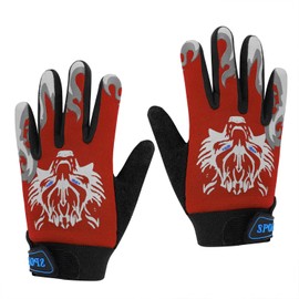 Kid’s Cycling Gloves Non-skid Full Fingers Gloves for Kids 5-10 Years Old Boys Girls Warm Sports Mitten Gloves for Cycling Skiing Running Biking (red)