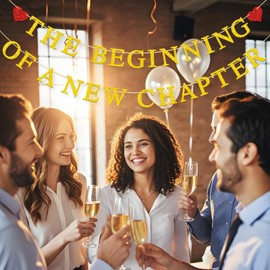 The Beginning of a New Chapter Banner, for Happy Graduation/Congrats Grad/Farewell/Moving Away/Job Change Party Decorations