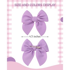 doboi 10PCS Baby Girls Hair Clips Bows Waffle Fable Hair Bows for Girls Hair Accessories for Baby Toddlers Kids 4.5 Inches