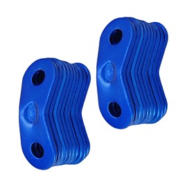 Runseaway 20Pcs Aluminum Alloy Guyline Cord Adjusters, Blue Dual Holes Rope Adjusters, Adjustable Tent Tensioners for Camping, Hiking, Outdoor Activities