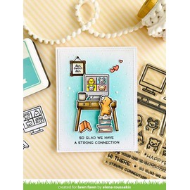 Lawn Fawn Virtual Friends Add-on 3"x4" Clear Stamp Set (LF2558)