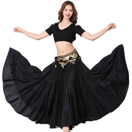 ZLTdream Belly Dance Hip Scarf Fringe Belt Wrap Skirt with Traingle Glitter Sequin for Women Outfit Accessory Costume Fringe Black