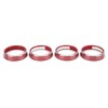 4pcs A/C Air Vent Knob Trims Rings Red Aluminum Alloy