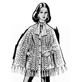 Unbranded 900 Vintage MAIL ORDER CAPE Pattern to Crochet (Reproduction) SZ 10-20