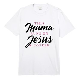 This Mom Runs On Jesus and Coffee Funny Christian Gift Women Comfort Colors Adult Heavyweight T-Shirt
