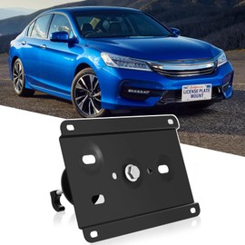 JIAHCN New Front Bumper License Plate Mount Kit Compatible with Honda Accord 2013-2023 No Drill Front Grille License Plate Bracket Holder License Plate Frame Car Accessories