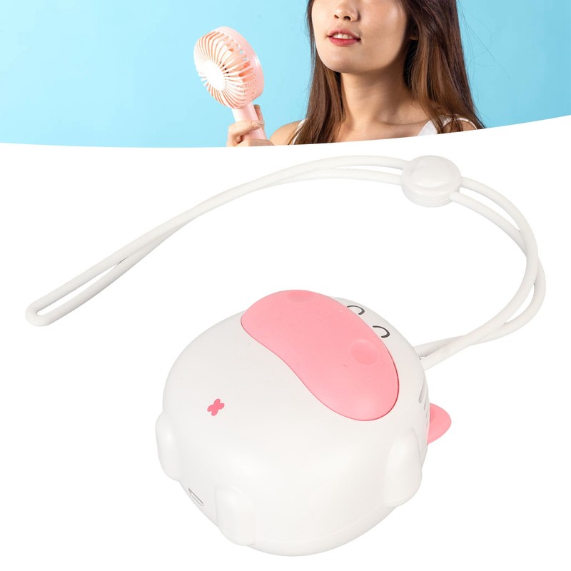Mini Hanging Neck Fan USB Rechargeable 3 Speeds Bladeless Hands