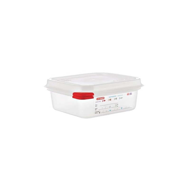 Araven 03350 PP Food Container GN with Lid, 1.1 L,