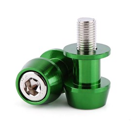 Swivel Arm Stand Screw, 8/10 mm Motorcycle CNC Aluminium Alloy Swing Arm Coil Slider Protective Stand Swing Arm Coils (10 mm Green)
