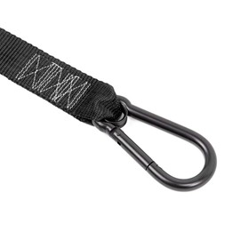 PowerTye 1.5in x 6.5ft Heavy-Duty Special Edition Ratchet Straps with Soft-Tye and Black Carabiner Hooks - 1,000 lb Working Load Limit - Made in USA - Black (Pair)