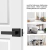 Probrico Matte Black Privacy Door Lever Lock Easy Install Bathroom