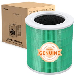 AIRROMI A2001 HEPA Air Purifier Replacement Filter, 3-In-1 Original Filter, Removes 99.97% of 0.3 Micron Particles, Green Activated Carbon Filter - Toxin Absorber Specialty-1 Pack