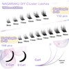 NAGARAKU DIY T50 Cluster Eyelash Extensions, Pack of 108, Wide