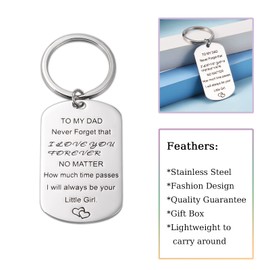 BOCHOI Dad Keyring for Stepdad Dad from Daughter Son Dad Keyring Father's Day Gift, d