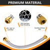 HeSun 1-Pack HeSun 15-Inch Stainless Steel Water Heater Connector, 1/2" Push-Fit x 3/4" FIP, Push-to-Connect Flexible Heater Hose(HOSE034)