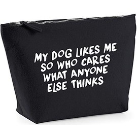 Hippowarehouse My Dog Likes Me So Who Cares What Anyone Else Thinks printed make up cosmetic wash bag 18x19x9cm