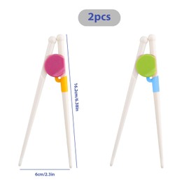 Tabanzhe 2 Pairs Kids Beginners Training Chopsticks,Detachable Reusable Learning Chopsticks,Easy Helper Right or Left Handed Learner Chopsticks for Bady Toddler Children Adult(Green + Rose Red)