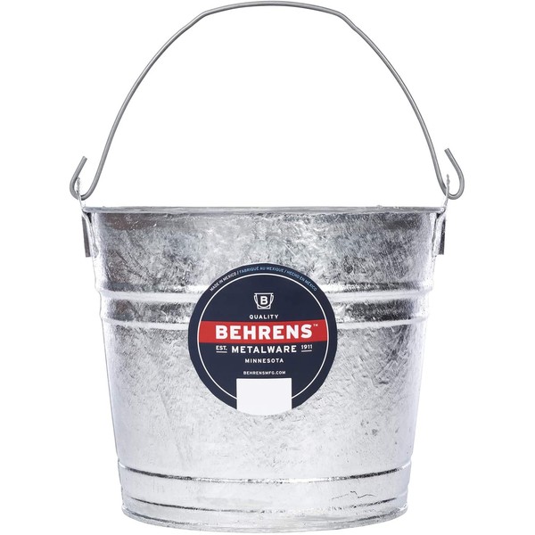 Behrens 1210 Hot-Dipped Galvanized Steel Utility Pail, 10-Quart, Silver