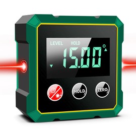 Digitaler Winkelmesser Neigungsmesser Laser Wasserwaage mit LCD Display, USB Wiederaufladbarer Digitaler Nivellierkasten Winkelsucher, IP54 Magnetisch Nivellierbox Level Box für Holzbearbeitung
