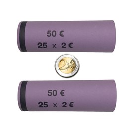 3709 Euro Coin Tubes, Ready-Made and Rolled for 2 cent Pieces (pack of 128) A