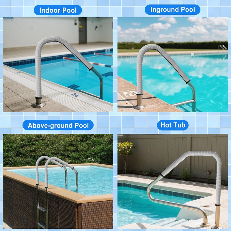 Kakolvan Swimming Pool Handrail Cover, Non-Slip Railing Handle Grip Covers