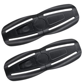 Paquete de 2 clips universales para el pecho del asiento infantil y clip para cinturón de seguridad de bebé, reemplazo universal para niños, protector ajustable de tendencia (negro)