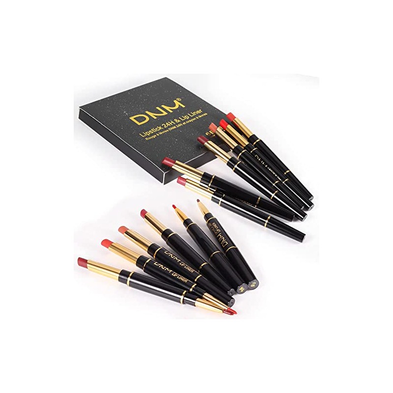 6Pcs Red Lip Liner and Lipstick Lip Stain Crayon Gift