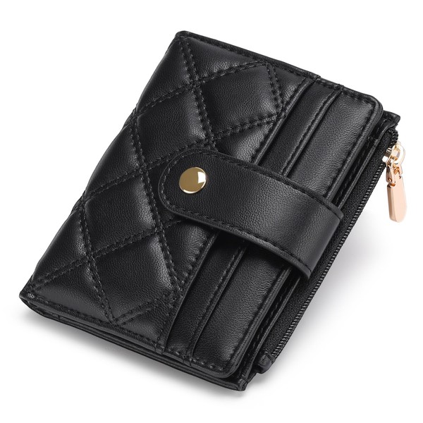 FALAN MULE Women's Small Bifold Leather Purse for Women, Small