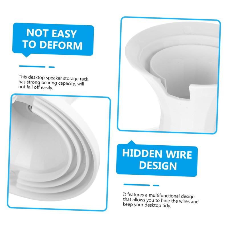 Operitacx Speaker Stands for Desktop White Speaker Riser Bracket Winding