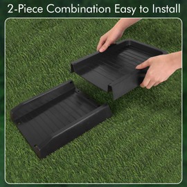 Jellydog Toy 4 Pack Downspout Splash Block, 24" Rain Gutter Downspout Extension, Gutter Splash Guard, Down Spout Extender with 4PC Fixing Nails, Rain Water Diverter, Black&Brown