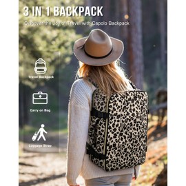 Capolo Travel Backpack for Women Men Waterproof Laptop Backpack Flight Approved Carry On Backpack Overnight Weekender Bag College Bookbag for Business, Work, Traveling Fits 17 '' Laptop,Leopard