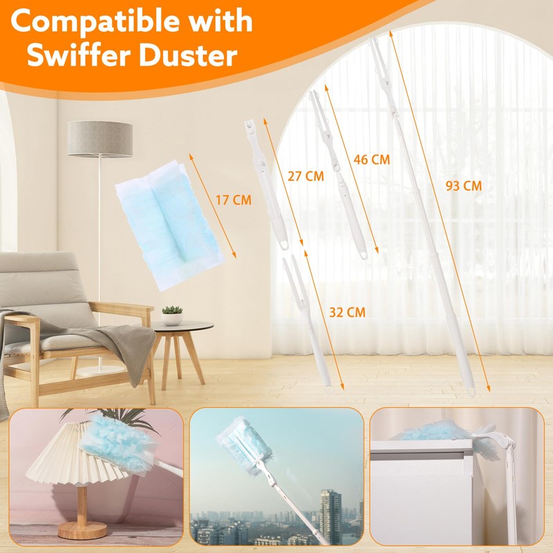 30PCS Duster Refills Compatible with Flash, 180°Fluffy Duster Refills with