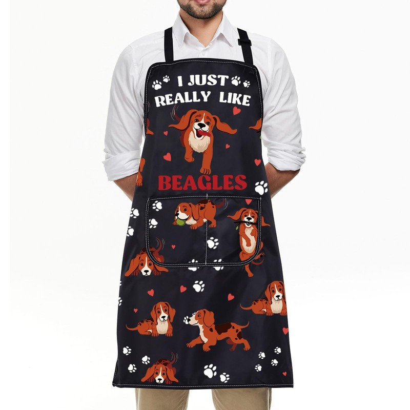 FUSTMW Beagle Cooking Apron Beagle Gifts for Beagle Lovers Kitchen