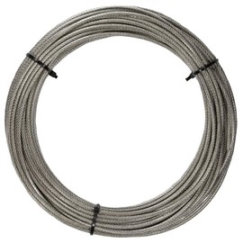 10 m Stainless Steel Wire Rope 7 x 7 D = 2 mm Medium Soft with Translucent PVC Coating - Stainless Steel A4 Steel Cable I BOOTSTEILE BRAUER®